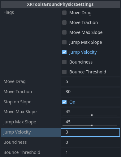 Jump Physics Configuration