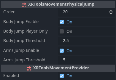 Physical Jump Movement Configuration